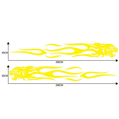 2 PCS/Set D-815 Flame Lion Pattern Car Modified Decorative Sticker(Yellow) - In Car by buy2fix | Online Shopping UK | buy2fix