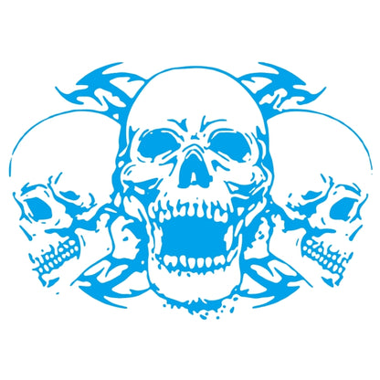 D-923 Three Skulls Pattern Car Modified Decorative Sticker(Blue) - In Car by buy2fix | Online Shopping UK | buy2fix