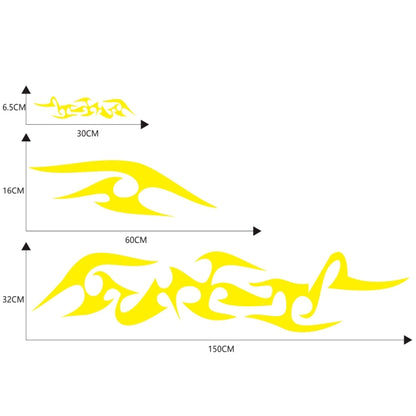 2 PCS/Set D-925 Flame Pattern Car Modified Decorative Sticker(Yellow) - In Car by buy2fix | Online Shopping UK | buy2fix