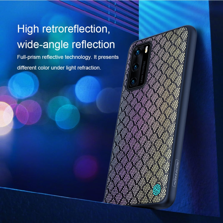 For Huawei P40 NILLKIN Glorious Series TPU + PC 3D Geometric Texture Reflective Mobile Phone Protective Case(Rainbow Light) - Huawei Cases by NILLKIN | Online Shopping UK | buy2fix