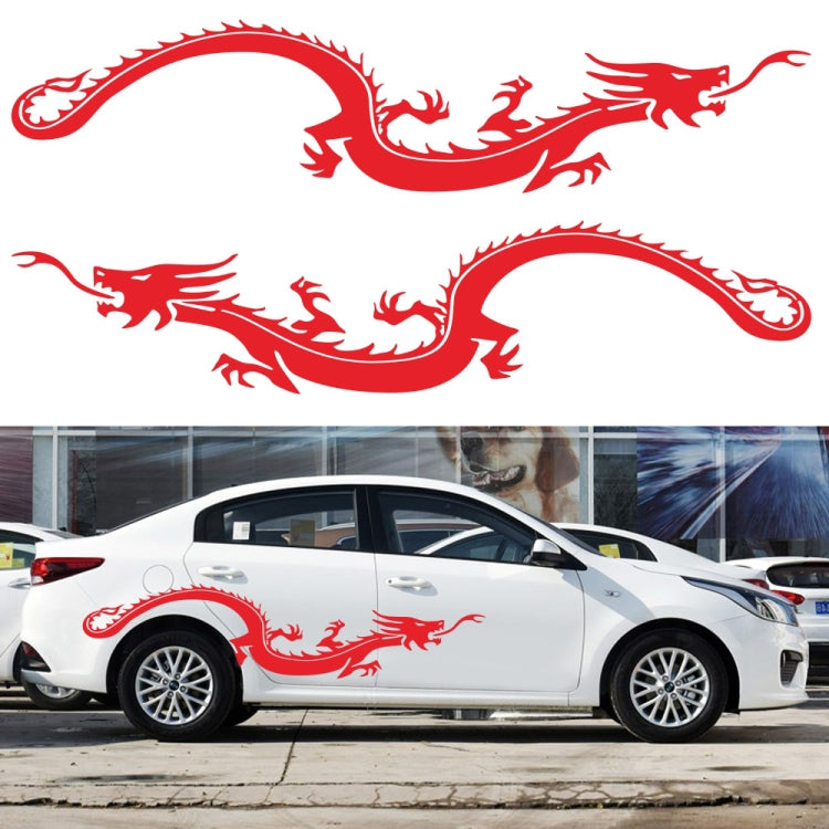 2 PCS/Set D-965 Dragon Pattern Car Modified Decorative Sticker(Red) - In Car by buy2fix | Online Shopping UK | buy2fix