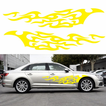 2 PCS/Set D-969 Flame Pattern Car Modified Decorative Sticker(Yellow) - In Car by buy2fix | Online Shopping UK | buy2fix