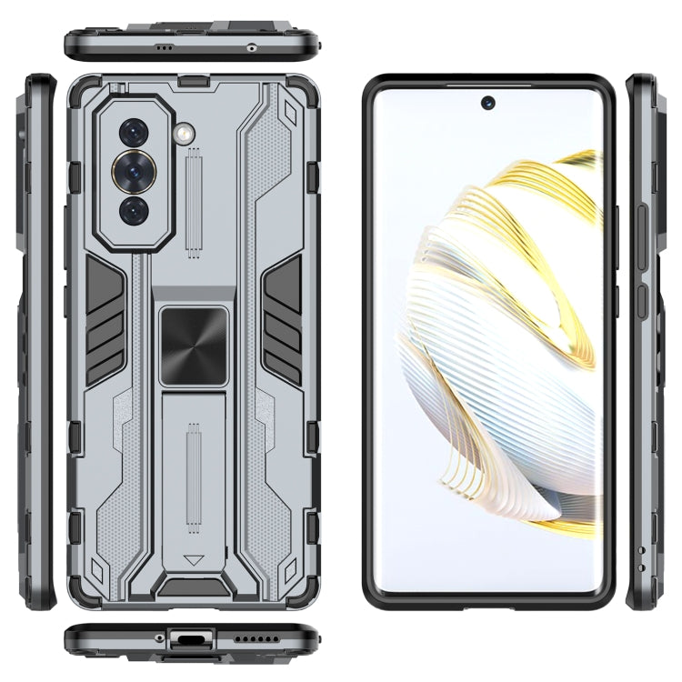 For Huawei Nova 10 4G Supersonic PC + TPU Shock-proof Protective Phone Case with Holder(Grey) - Huawei Cases by buy2fix | Online Shopping UK | buy2fix