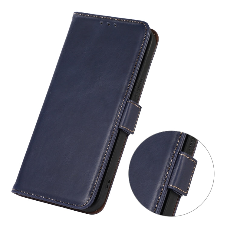 For Samsung Galaxy M13 4G Global Crazy Horse Top Layer Cowhide Leather Phone Case(Blue) - Galaxy Phone Cases by buy2fix | Online Shopping UK | buy2fix