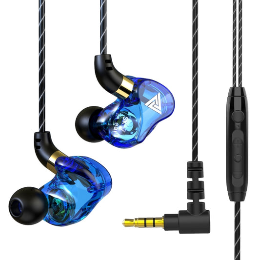 QKZ SK7 3.5mm Sports In-ear Copper Driver Wired HIFI Stereo Earphone with Mic(Dark Blue) - In Ear Wired Earphone by QKZ | Online Shopping UK | buy2fix