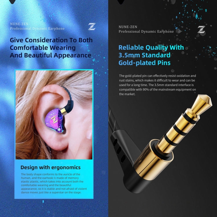 QKZ ZEN In-ear Subwoofer Wire-controlled Music Running Sports Earphone with Mic(Blue) - In Ear Wired Earphone by QKZ | Online Shopping UK | buy2fix