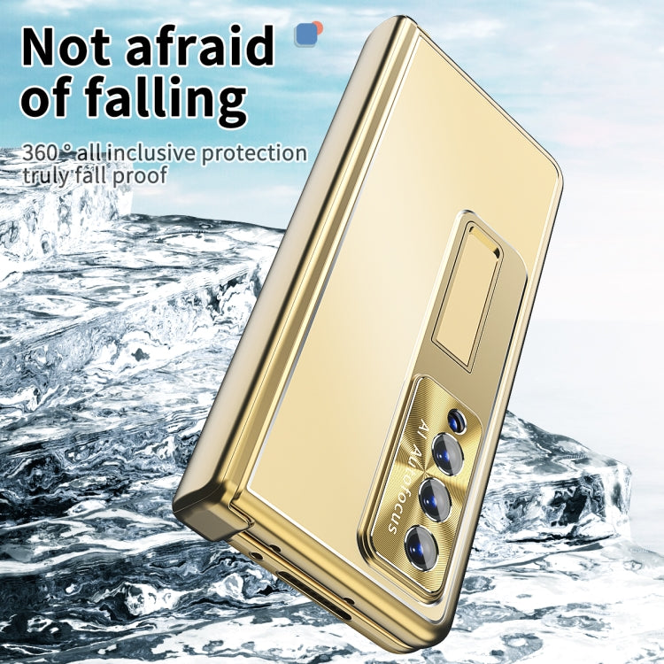 For Samsung Galaxy Z Fold3 5G Aluminum Alloy Double Hinge Shockproof Phone Protective Case(Gold) - Galaxy Phone Cases by buy2fix | Online Shopping UK | buy2fix