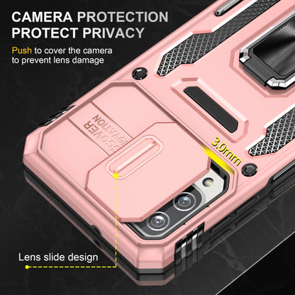 For Samsung Galaxy A12 5G/4G / M12 / F12 Armor PC + TPU Camera Shield Phone Case(Rose Gold) - Galaxy Phone Cases by buy2fix | Online Shopping UK | buy2fix