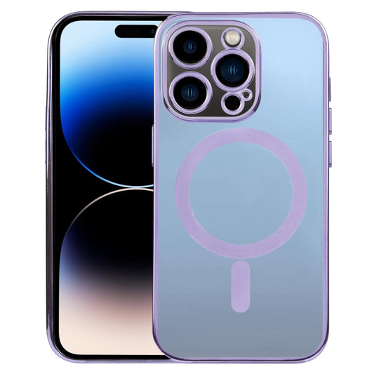 For iPhone 14 Pro Max MagSafe Electroplating Straight TPU Phone Case (Purple) - iPhone 14 Pro Max Cases by buy2fix | Online Shopping UK | buy2fix