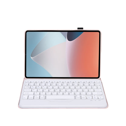 OP12-B Lambskin Texture Ultra-thin Bluetooth Keyboard Leather Case For OPPO Pad Air 10.4 inch(Pink) - Others Keyboard by buy2fix | Online Shopping UK | buy2fix