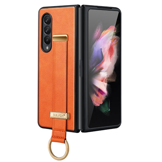 For Samsung Galaxy Z Fold4 SULADA Cool Series PC + Leather Texture Skin Feel Shockproof Phone Case(Orange) - Galaxy Z Fold4 5G Cases by SULADA | Online Shopping UK | buy2fix