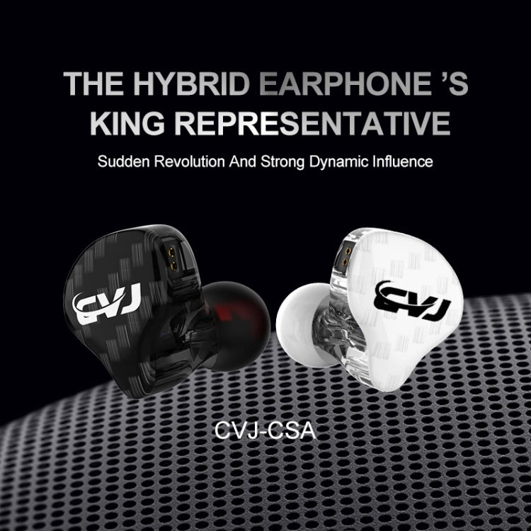 CVJ-CSA Dual Magnetic Coil Iron Hybrid Drive HIFI In-ear Wired Earphone, Style:Without Mic(Black) - In Ear Wired Earphone by CVJ | Online Shopping UK | buy2fix