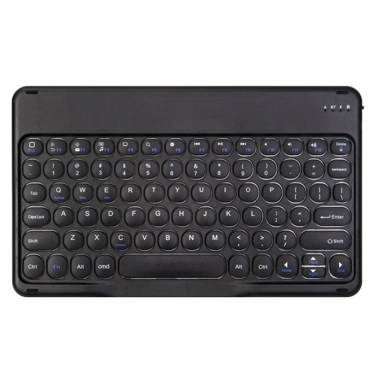 Round Cap Bluetooth Keyboard Leather Case with Pen Slot, without Touchpad For Samsung Galaxy Tab S7(Black+Black Keyboard) - Samsung Keyboard by buy2fix | Online Shopping UK | buy2fix