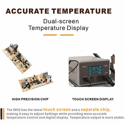 BAKU BA-9852 Digital ESD Hot Air Gun Soldering Station Welding Solder Iron(US Plug) - Electric Soldering Iron by BAKU | Online Shopping UK | buy2fix