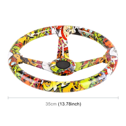 35cm Car Racing Graffiti ABS Steering Wheel(Style 3) - In Car by buy2fix | Online Shopping UK | buy2fix