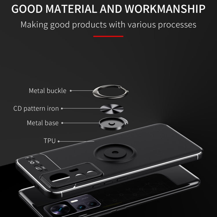 For Xiaomi Redmi K50 Ultra / 12T / 12T Pro Metal Ring Holder TPU Phone Case(Black+Blue) - Xiaomi Accessories by buy2fix | Online Shopping UK | buy2fix