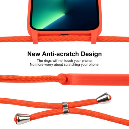 For iPhone 13 Pro Max Crossbody Lanyard Liquid Silicone Case(Orange) - iPhone 13 Pro Max Cases by buy2fix | Online Shopping UK | buy2fix