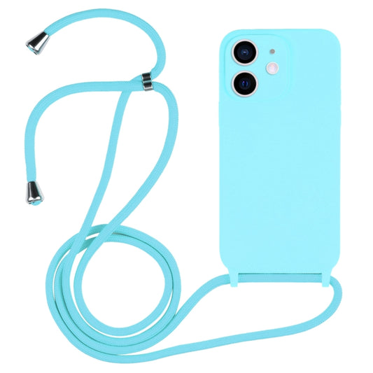 For iPhone 12 Crossbody Lanyard Liquid Silicone Case(Ice Blue) - iPhone 12 / 12 Pro Cases by buy2fix | Online Shopping UK | buy2fix