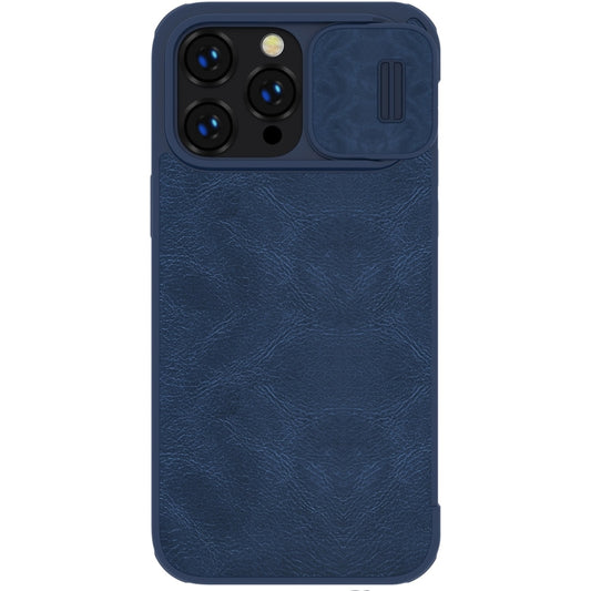 For iPhone 14 Pro NILLKIN QIN Series Pro Crazy Horse Texture Leather Case(Blue) - iPhone 14 Pro Cases by NILLKIN | Online Shopping UK | buy2fix