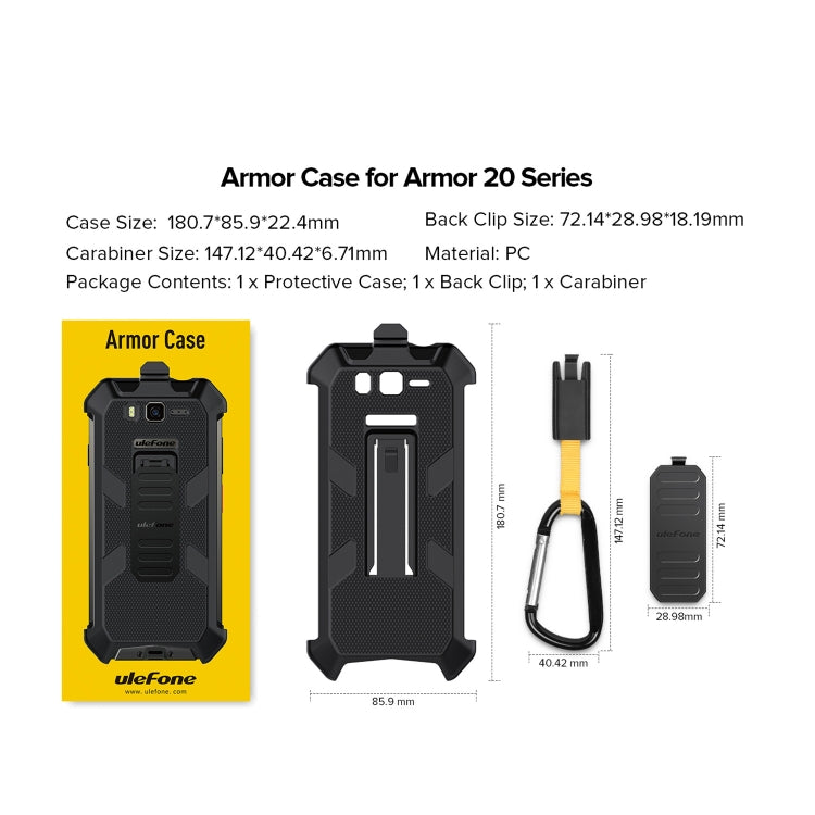 For Ulefone Armor 20WT Ulefone Back Clip Phone Case with Carabiner (Black) - Ulefone Cases by Ulefone | Online Shopping UK | buy2fix