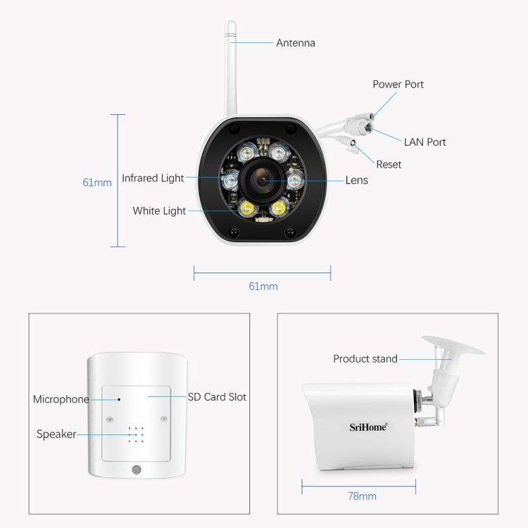 SriHome SH034C 4.0MP AI Humanoid Tracking WiFi Outdoor Surveillance Camera(EU Plug) - Security by SriHome | Online Shopping UK | buy2fix