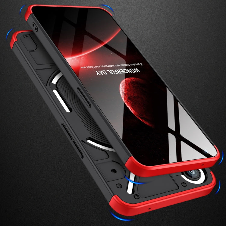 For Nothing Phone 1 GKK Three Stage Splicing Full Coverage PC Phone Case(Black Red) - More Brand by GKK | Online Shopping UK | buy2fix