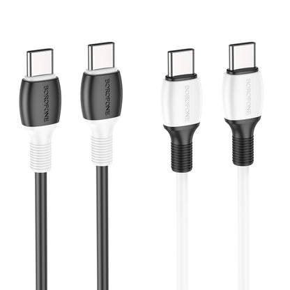 Borofone BX84 1m 60W USB-C / Type-C to Type-C Rise Charging Data Cable(White) -  by Borofone | Online Shopping UK | buy2fix
