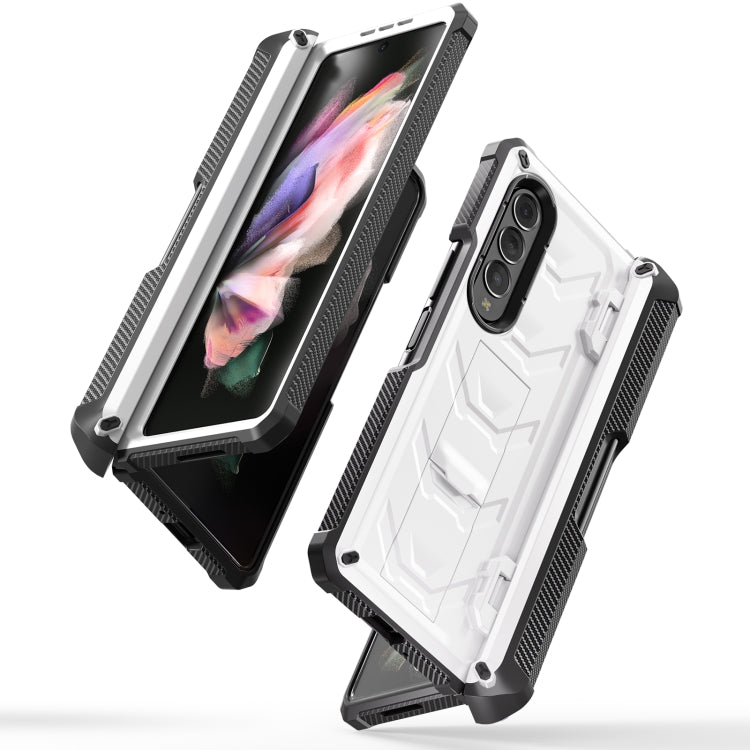 For Samsung Galaxy Z Fold3 5G Armored All-inclusive Shockproof Folding Phone Case(White) - Galaxy Phone Cases by buy2fix | Online Shopping UK | buy2fix