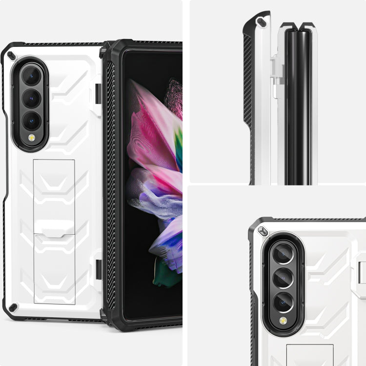 For Samsung Galaxy Z Fold3 5G Armored All-inclusive Shockproof Folding Phone Case(White) - Galaxy Phone Cases by buy2fix | Online Shopping UK | buy2fix