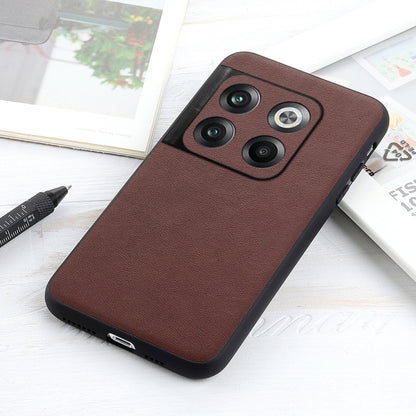 For OnePlus Ace Pro / 10T Lambskin Texture Genuine Leather Phone Case(Brown) - Mobile Accessories by buy2fix | Online Shopping UK | buy2fix
