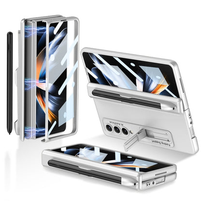 For Samsung Galaxy Z Fold4 GKK Magnetic Hinge Flip Phone Case with Holder & Pen Slot(Silver) - Galaxy Z Fold4 5G Cases by GKK | Online Shopping UK | buy2fix