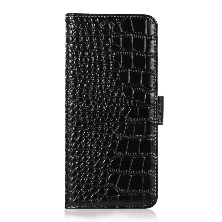 For Samsung Galaxy S23+ 5G Crocodile Top Layer Cowhide Leather Phone Case(Black) - Galaxy S23+ 5G Cases by buy2fix | Online Shopping UK | buy2fix