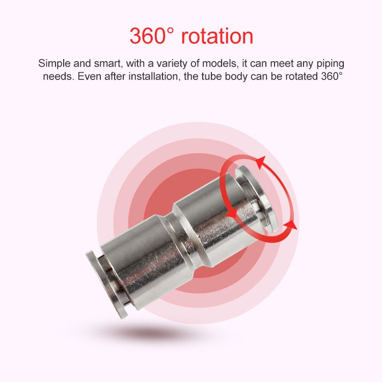 PG12-10 LAIZE Nickel Plated Copper Reducer Straight Pneumatic Quick Fitting Connector -  by LAIZE | Online Shopping UK | buy2fix