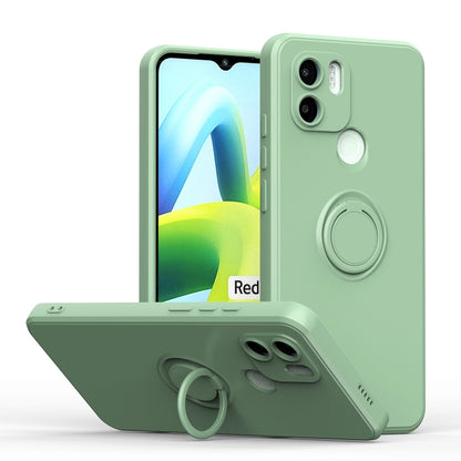 For Xiaomi Redmi A1 Ring Kickstand TPU Silicone Phone Case(Mint Green) - Xiaomi Cases by buy2fix | Online Shopping UK | buy2fix