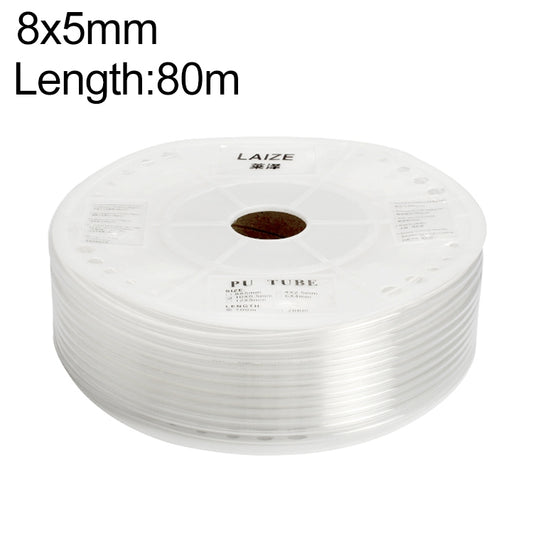 LAIZE Pneumatic Compressor Air Flexible PU Tube, Specification:8x5mm, 80m(Transparent) - PU Air Pipe by LAIZE | Online Shopping UK | buy2fix