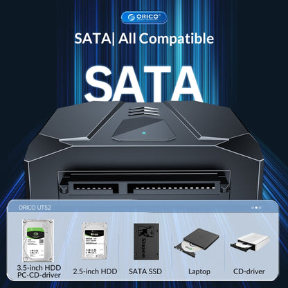 ORICO UTS2 USB 3.0 2.5-inch SATA HDD Adapter with 12V 2A Power Adapter, Cable Length:0.5m(UK Plug) - USB to IDE / SATA by ORICO | Online Shopping UK | buy2fix