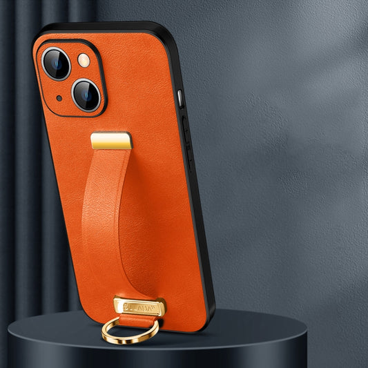 For iPhone 14 Plus SULADA Cool Series PC + Leather Texture Skin Feel Phone Case(Orange) - iPhone 14 Plus Cases by SULADA | Online Shopping UK | buy2fix