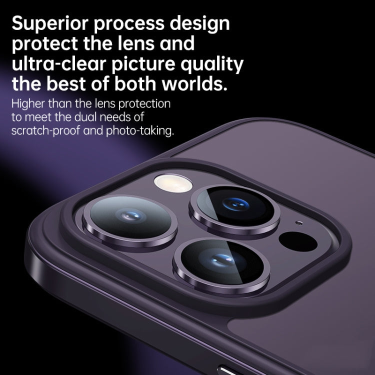 For iPhone 14 Pro SULADA Metal Frame + Nano Glass + TPU Phone Case(Dark Purple) - iPhone 14 Pro Cases by SULADA | Online Shopping UK | buy2fix