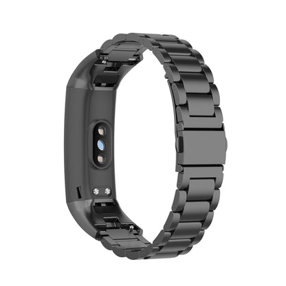 For Huawei Honor Band 4 (CRS-B19) / Honor Band 5 (CRS-B19S) Three Beads Steel Wrist Strap Watchband(Black) - Smart Wear by buy2fix | Online Shopping UK | buy2fix
