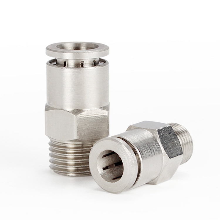 PC14-03 LAIZE Nickel Plated Copper Male Thread Straight Pneumatic Quick Connector -  by LAIZE | Online Shopping UK | buy2fix