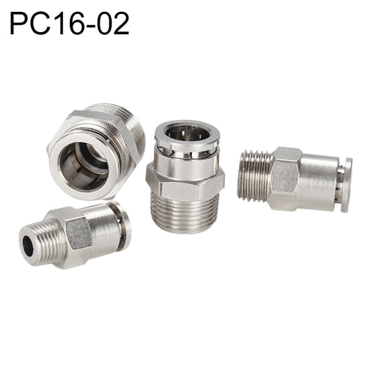 PC16-02 LAIZE Nickel Plated Copper Male Thread Straight Pneumatic Quick Connector -  by LAIZE | Online Shopping UK | buy2fix