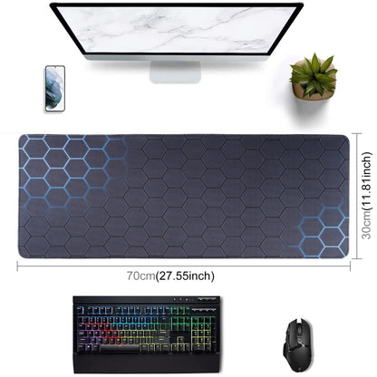 Anti-Slip Rubber Cloth Surface Game Mouse Mat Keyboard Pad, Size:70 x 30 x 0.2cm(Blue Honeycomb) - Mouse Pads by buy2fix | Online Shopping UK | buy2fix