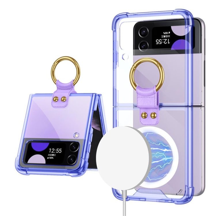 For Samsung Galaxy Z Flip3 5G GKK MagSafe Airbag Shockproof Phone Case with Ring Holder(Purple) - Galaxy Phone Cases by GKK | Online Shopping UK | buy2fix