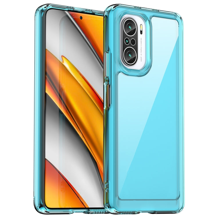 For Xiaomi Poco F3 Candy Series TPU Phone Case(Transparent Blue) - Xiaomi Cases by buy2fix | Online Shopping UK | buy2fix