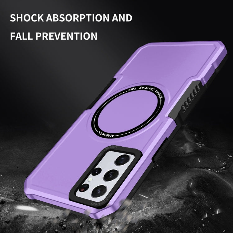 For Samsung Galaxy S23+ 5G MagSafe Shockproof Armor Phone Case(Purple) - Galaxy S23+ 5G Cases by buy2fix | Online Shopping UK | buy2fix