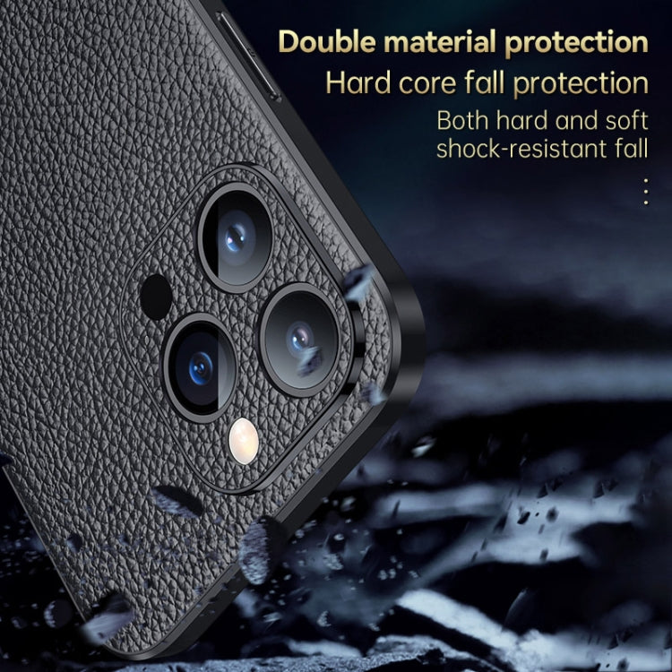 For iPhone 14 Pro SULADA Famous Artisan Series Litchi Leather PC + TPU Phone Case(Black) - iPhone 14 Pro Cases by SULADA | Online Shopping UK | buy2fix