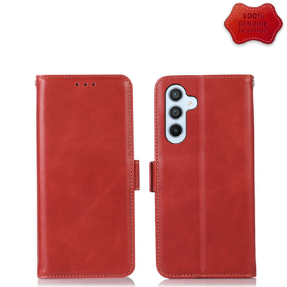 For Samsung Galaxy A54 5G Crazy Horse Top Layer Cowhide Leather Phone Case(Red) - Galaxy Phone Cases by buy2fix | Online Shopping UK | buy2fix