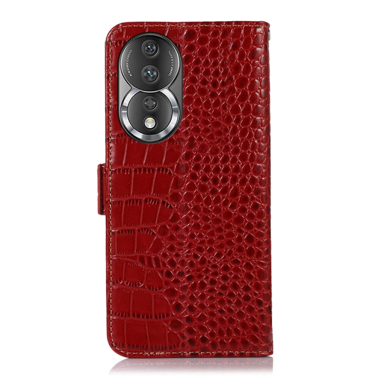 For Honor 80 Crocodile Top Layer Cowhide Leather Phone Case(Red) - Honor Cases by buy2fix | Online Shopping UK | buy2fix
