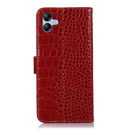 For Samsung Galaxy A04e Crocodile Top Layer Cowhide Leather Phone Case(Red) - Galaxy Phone Cases by buy2fix | Online Shopping UK | buy2fix