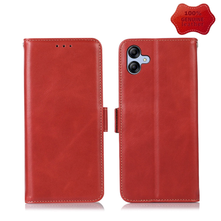 For Samsung Galaxy A04e Crazy Horse Top Layer Cowhide Leather Phone Case(Red) - Galaxy Phone Cases by buy2fix | Online Shopping UK | buy2fix